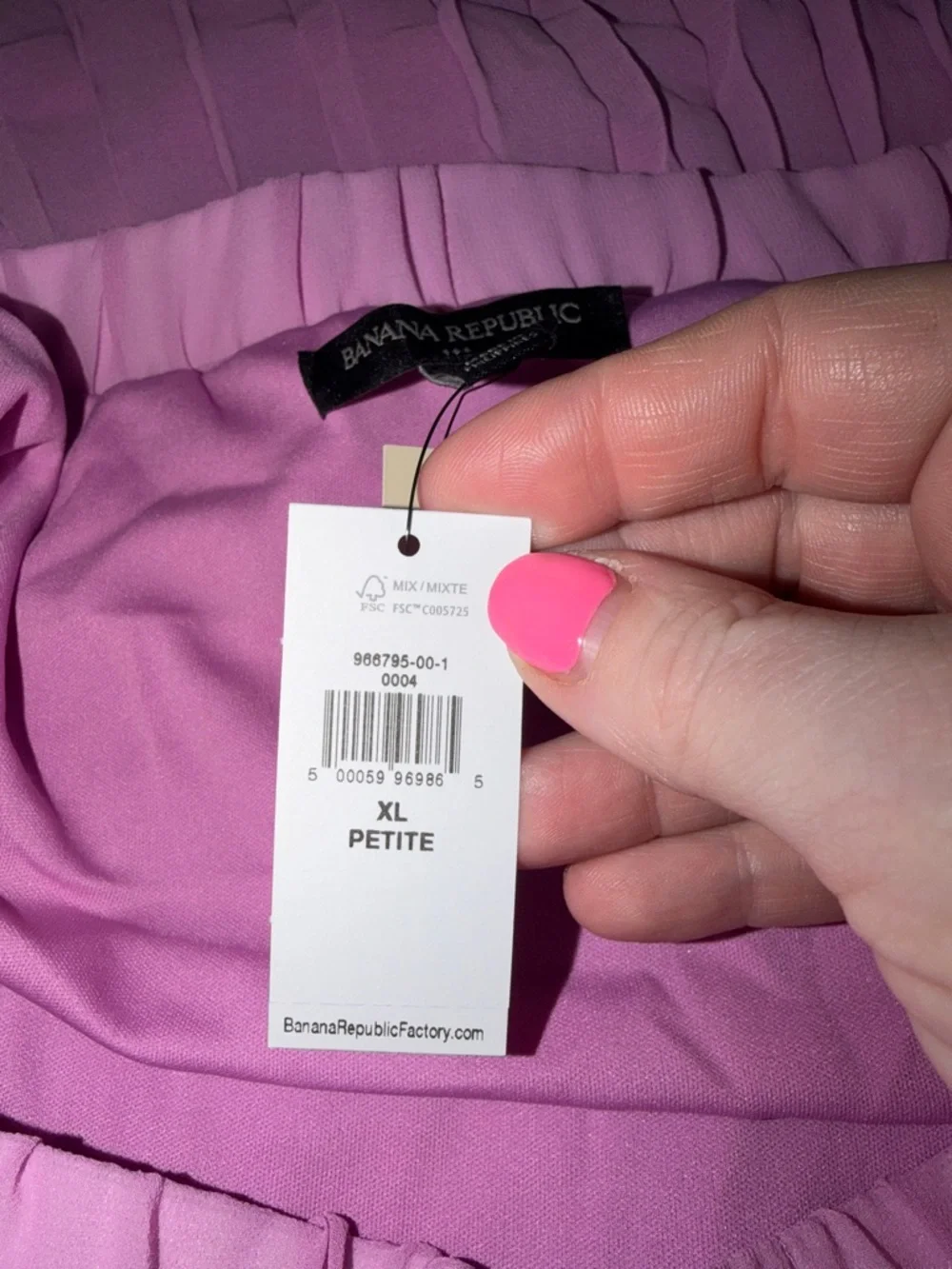 Banana Republic Ladies Pleated Lilac Midi Skirt. Petite. NWT. X-large.